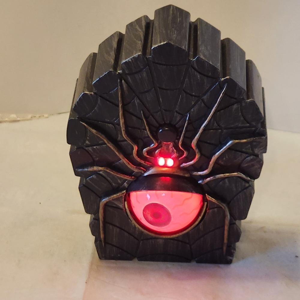 GEMMY Animated Light-Up HALLOWEEN DOORBELL Eyeball Spider Prop Decoration WORKS!